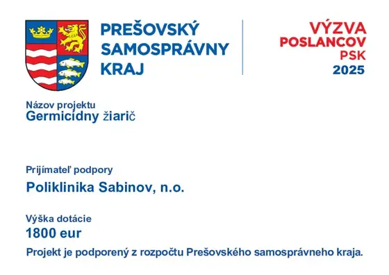 Oznam: nákup germicídnych žiaričov v Poliklinike Sabinov